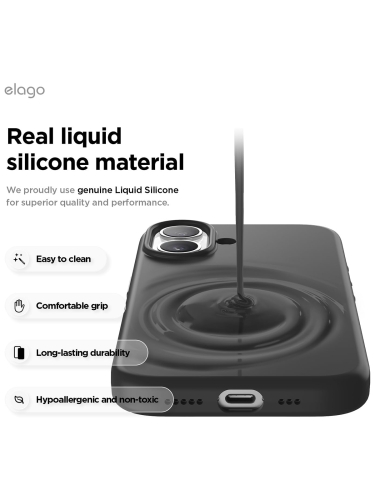 Elago для iPhone 17 чехол Magnetic Silicone Black (MagSafe)
