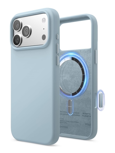 Elago для iPhone 17 Pro Max чехол Magnetic Silicone Sky Blue (MagSafe)