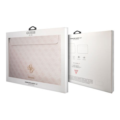 Чехол Guess Sleeve 4G Big metal logo для ноутбука 13"/14", розовый