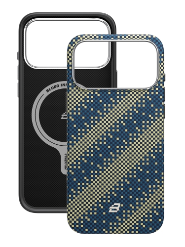 BlueO чехол для iPhone 17 Pro, Tactile Woven Armor Aramid fiber (Kevlar) Galaxy Green (MagSafe)