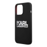 Чехол Karl Lagerfeld Liquid silicone Stack logo Hard для iPhone 13 Pro, черный