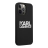 Чехол Karl Lagerfeld Liquid silicone Stack logo Hard для iPhone 13 Pro, черный