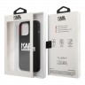 Чехол Karl Lagerfeld Liquid silicone Stack logo Hard для iPhone 13 Pro, черный