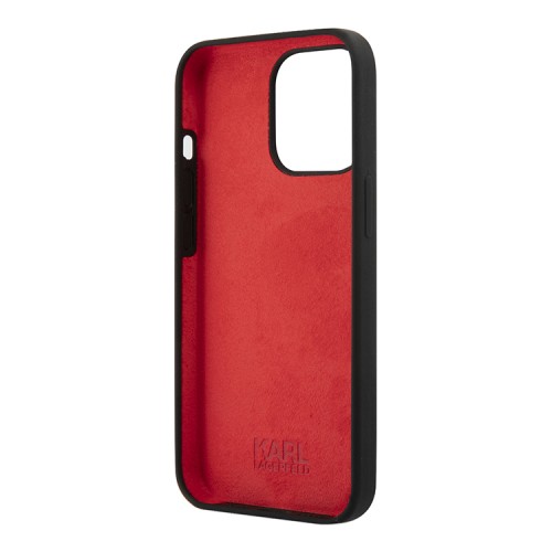Чехол Karl Lagerfeld Liquid silicone Stack logo Hard для iPhone 13 Pro, черный
