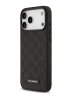 Karl Lagerfeld для iPhone 17 Pro чехол PU Saffiano Monogram Metal Plate logo Hard Black (MagSafe)