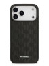 Karl Lagerfeld для iPhone 17 Pro чехол PU Saffiano Monogram Metal Plate logo Hard Black (MagSafe)