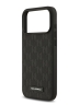 Karl Lagerfeld для iPhone 17 Pro чехол PU Saffiano Monogram Metal Plate logo Hard Black (MagSafe)