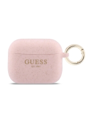 Guess для Airpods Pro 3  чехол Silicone with ring Glitter/Pink
