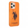 Чехол U.S. Polo TPU FLUO Logo Big horse Hard для iPhone 13, оранжевый