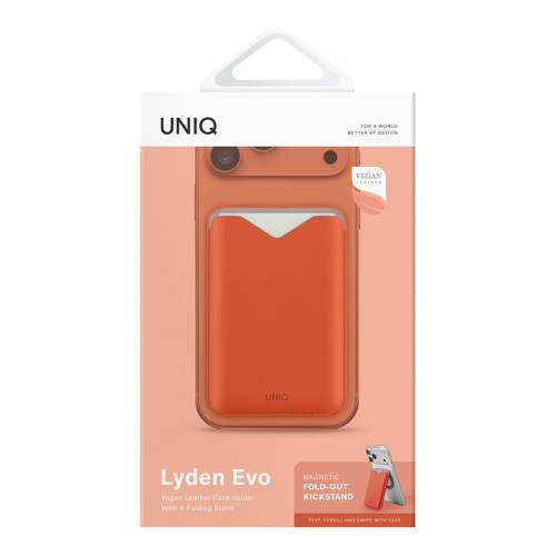 Uniq картхолдер бумажник Lyden EVO Magnetic cardholder with Stand Flame Orange