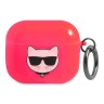 Чехол Karl Lagerfeld TPU FLUO with ring Choupette Transparent для Airpods 3 (2021), розовый