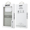 DKNY для iPhone 17 Pro Max чехол PU Repeat texture Tonal stripe Metal logo Hard Beige