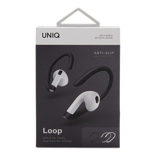 Держатель Uniq Loop sports ear hooks для наушников AirPods 3 (2021) | Pro 2 (2022), белый/черный (2 пары)