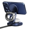 Energea Беспроводное СЗУ AluMag GYRO, 3-in-1 magnetic foldable 360 rotating Qi2.2 25W Blue