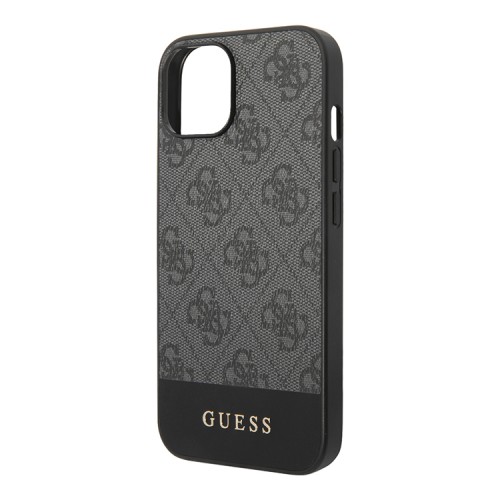 Чехол Guess 4G Stripe Metal logo Hard для iPhone 14 Plus, серый