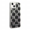 Чехол Lagerfeld Liquid glitter Monogram Hard для iPhone 14, черный