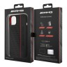 Чехол AMG Liquid Silicone Carbon pattern Hard для iPhone 14, черный