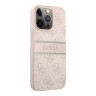 Чехол Guess 4G Stripe printed logo Hard для iPhone 14 Pro Max, розовый