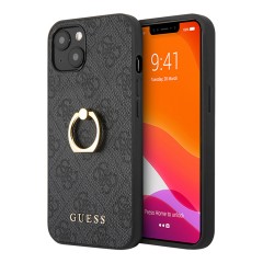Чехол Guess PU 4G + Ring Hard для iPhone 14 Plus, серый