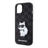 Чехол Lagerfeld PU Saffiano Monogram NFT Choupette Hard для iPhone 14, черный