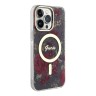Чехол Guess Flower Hard для iPhone 14 Pro Max, зеленый/золотой (MagSafe)