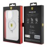 Ferrari для iPhone 15 Pro чехол PC/TPU + Ring stand Hard Silver прозрачный (Magsafe)
