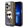 Karl Lagerfeld для iPhone 15 Pro Max чехол Liquid Glitter NFT Karl head Hard Black