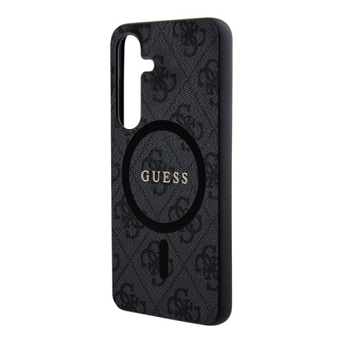 Guess для Galaxy S24+ чехол PU 4G Colored ring Metal logo Hard Black (MagSafe)