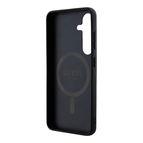 Guess для Galaxy S24+ чехол PU 4G Colored ring Metal logo Hard Black (MagSafe)