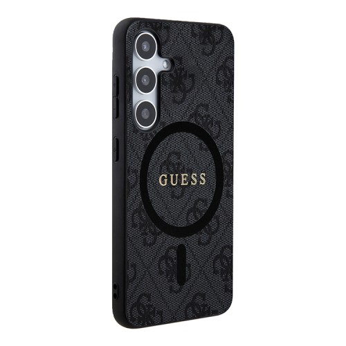 Guess для Galaxy S24+ чехол PU 4G Colored ring Metal logo Hard Black (MagSafe)