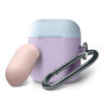 Чехол Elago Hang DUO case для AirPods 1/2, фиолетовый с крышками Pink и Pastel Blue