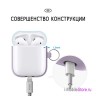 Чехол Elago Hang DUO case для AirPods 1/2, фиолетовый с крышками Pink и Pastel Blue