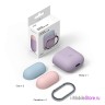 Чехол Elago Hang DUO case для AirPods 1/2, фиолетовый с крышками Pink и Pastel Blue