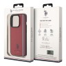 U.S. Polo для iPhone 15 Pro чехол PU Double horse logo and Tricolor line Hard Red