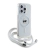 Karl Lagerfeld для iPhone 15 Pro чехол Crossbody PC/TPU NFT Karl Head прозрачный (MagSafe) + Cord