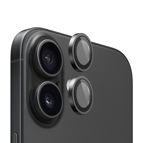 BlueO стекло для iPhone 16/16 Plus, Camera lens Armor Aluminium 2 шт. Black (+installer)