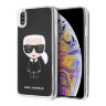 Чехол Karl Lagerfeld Liquid Glitter Iconic Hard для iPhone XS Max, черный