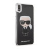 Чехол Karl Lagerfeld Liquid Glitter Iconic Hard для iPhone XS Max, черный