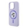 Karl Lagerfeld для iPhone 16 Pro чехол Liquid Silicone NFT Karl&Choupette Purple (MagSafe)