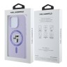 Karl Lagerfeld для iPhone 16 Pro чехол Liquid Silicone NFT Karl&Choupette Purple (MagSafe)