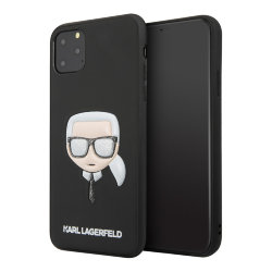 Чехол Karl Lagerfeld PU Leather Iconic Karl Hard Glitter для iPhone 11 Pro Max, черный