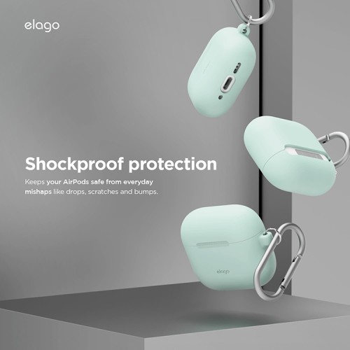 Elago для AirPods 4 чехол Silicone Hang case Mint