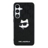 Karl Lagerfeld для Galaxy S25+ чехол PU Grained Monogram NFT Choupette metal Head Hard Black