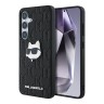 Karl Lagerfeld для Galaxy S25+ чехол PU Grained Monogram NFT Choupette metal Head Hard Black