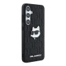 Karl Lagerfeld для Galaxy S25+ чехол PU Grained Monogram NFT Choupette metal Head Hard Black