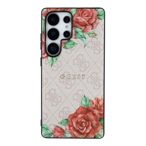 Guess для Galaxy S25 Ultra чехол PU Flowers Roses Hard Pink (MagSafe)