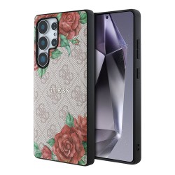 Guess для Galaxy S25 Ultra чехол PU Flowers Roses Hard Pink (MagSafe)