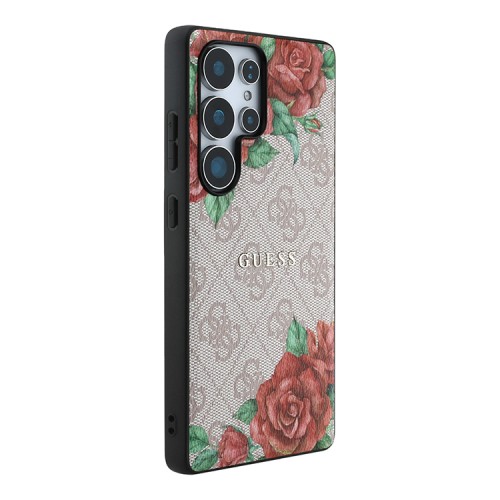 Guess для Galaxy S25 Ultra чехол PU Flowers Roses Hard Pink (MagSafe)