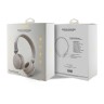 Guess наушники беспроводные накладные Bluetooth HP Round ENC Grained PU Triangle Metal Logo Beige