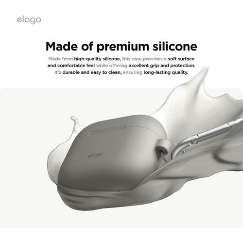 Elago для AirPods 4 чехол Silicone Hang case Medium Grey